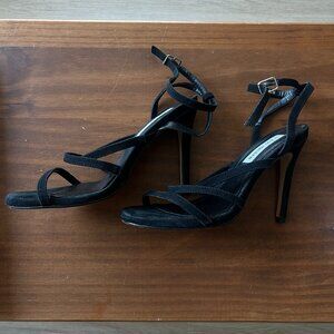 Steve Madden Strappy Suede Heeled Sandals Black US 9